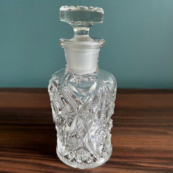 Antique 1915 Perfume Bottle Decanter Cut & Etched Glass Martec Mekee Brothers - Picture 5 of 16